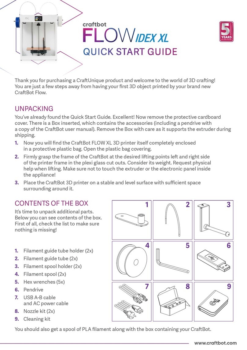 CraftBot FLOW IDEX XL User manual
