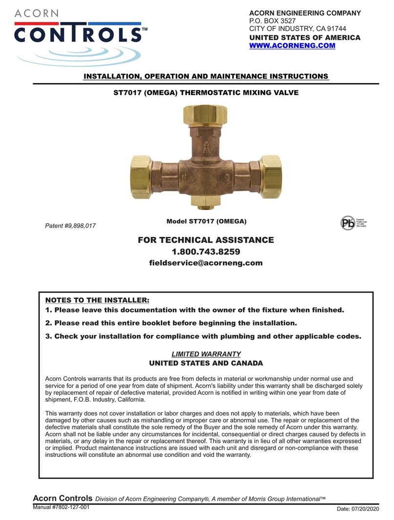 Acorn CONTROLS ST7017 Installation, operation and maintenance instructions