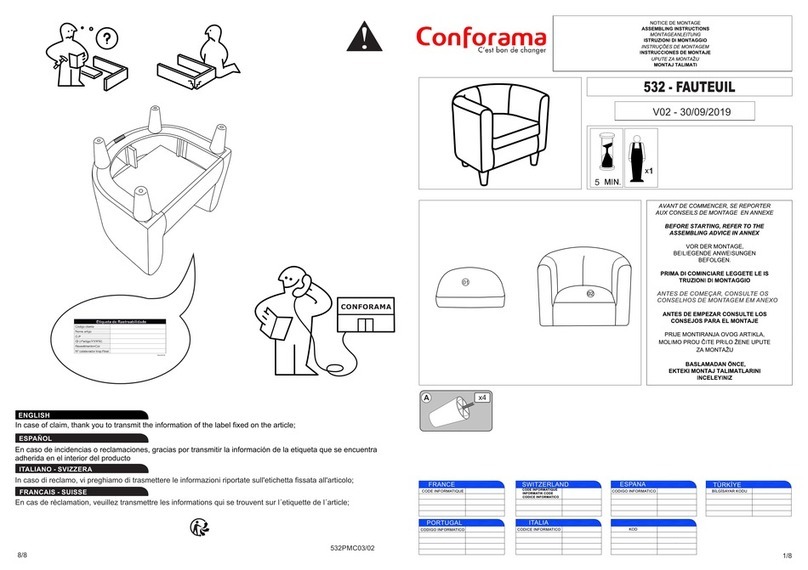 CONFORAMA 532 Installation guide