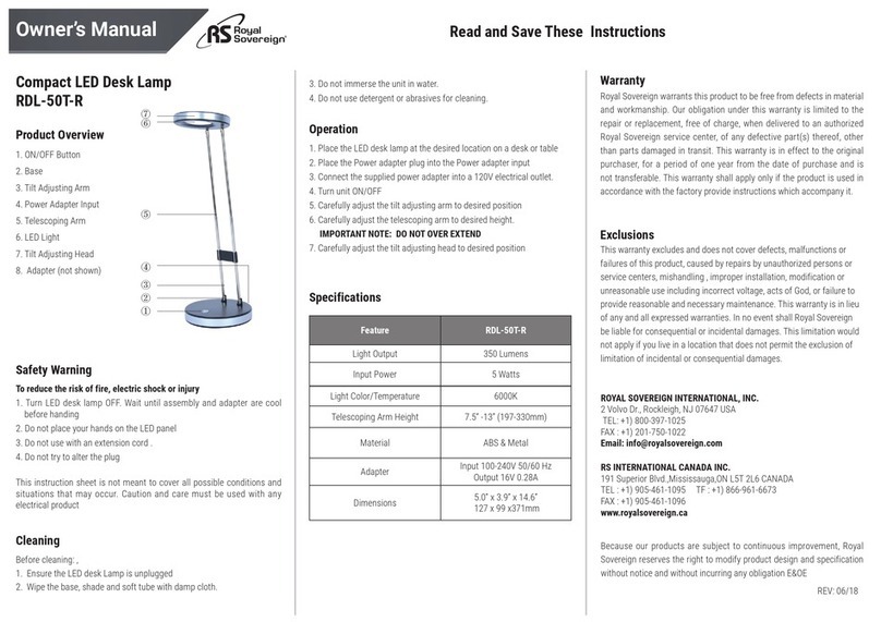 Royal Sovereign RDL-50T-R owner's manual