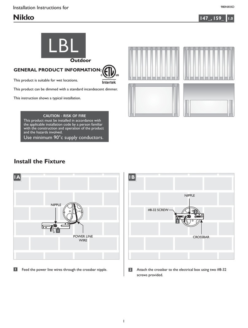 LBL Lighting Nikko 147 Series installation instructions