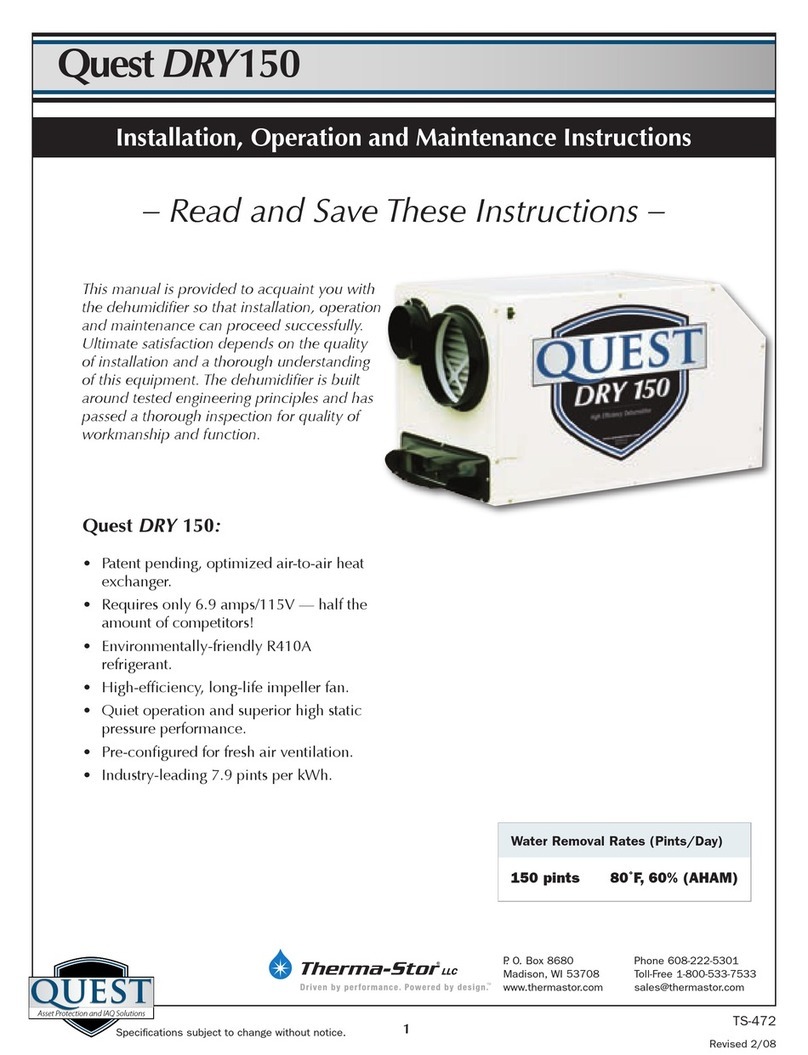 thermastor Quest DRY 150 Installation, operation and maintenance instructions thermastor Quest DRY 150 Installation, operation and maintenance instructions