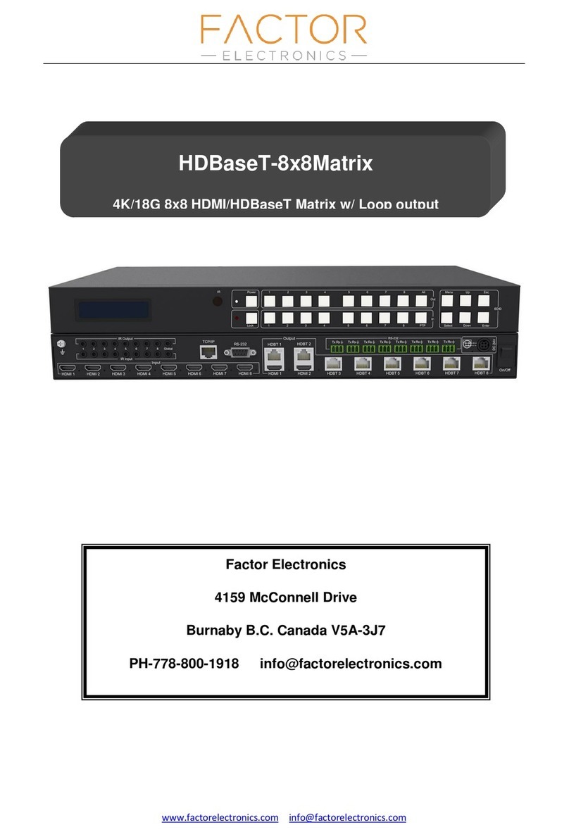 Factor Electronics HDBaseT-8x8Matrix manual