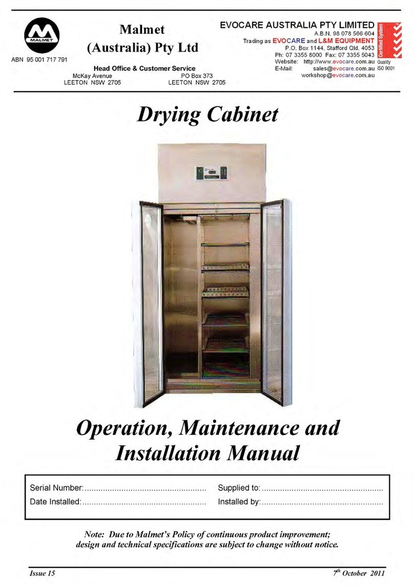 Malmet Drying Cabinet Operation, maintenance and installation manual
