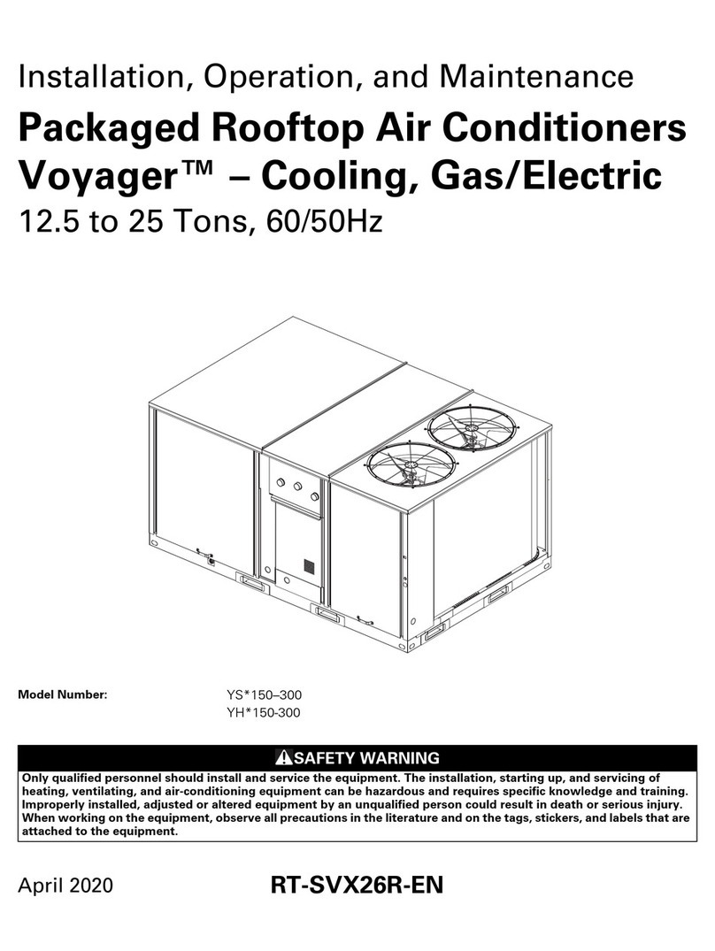 Trane Voyager YH Series Installation and operating instructions Trane Voyager YH Series Installation and operating instructions