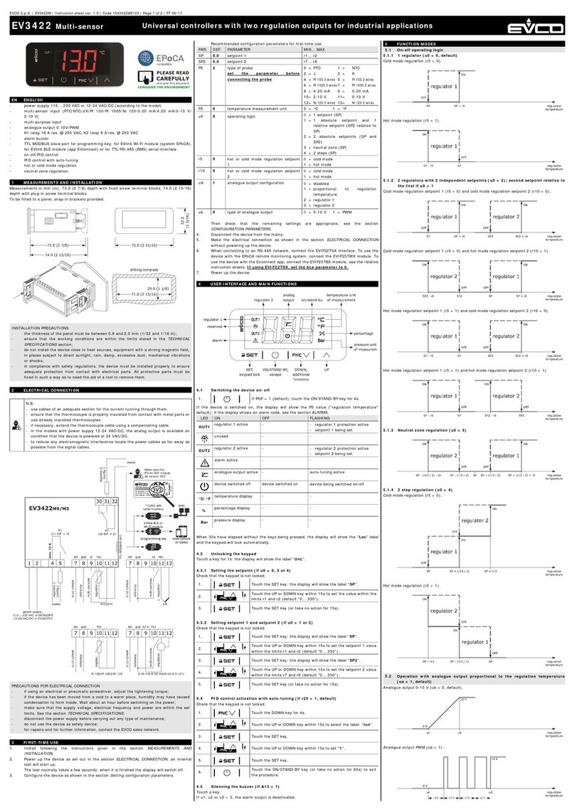 Evco EV3422 manual