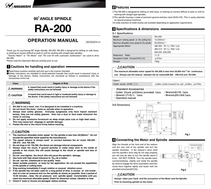Nakanishi RA-200 Operation manual