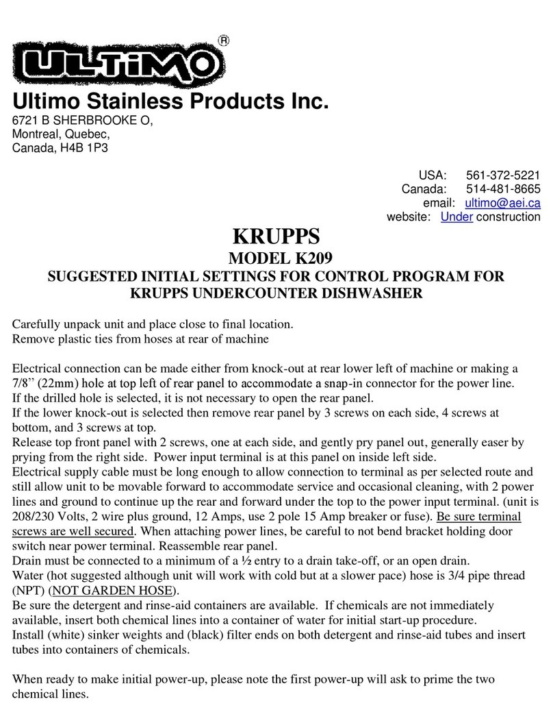 KRUPPS K209 INITIAL SETTING MANUAL