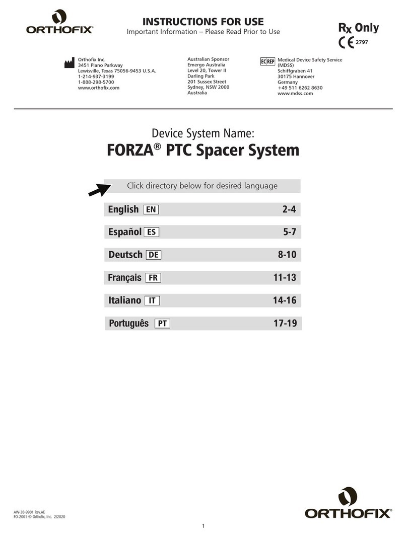 Orthofix FORZA PTC Spacer System User manual