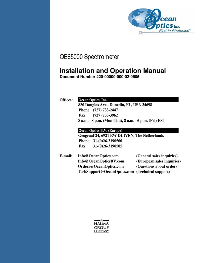 Halma Ocean Optics QE65000 Installation and operation manual