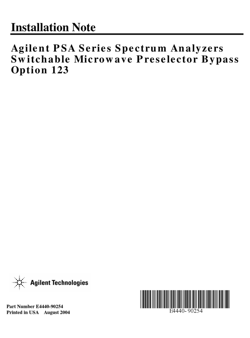 Agilent Technologies PSA Series Installation and operation manual