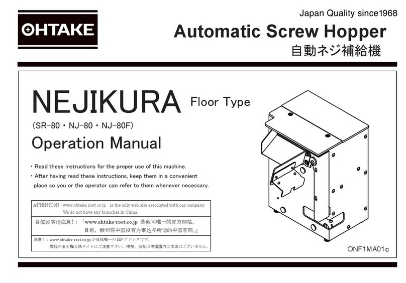 OHTAKE Nejikura SR-80 Operation manual