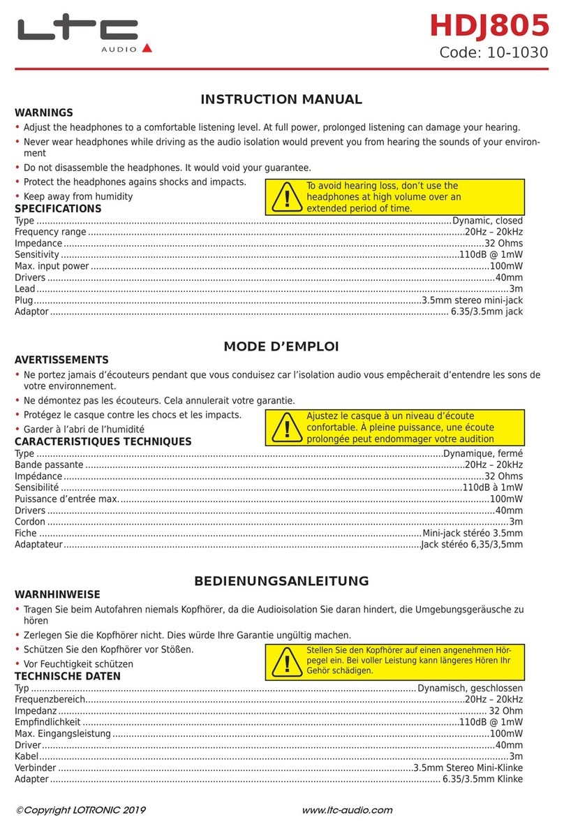 Ltc Audio HDJ805 instruction manual