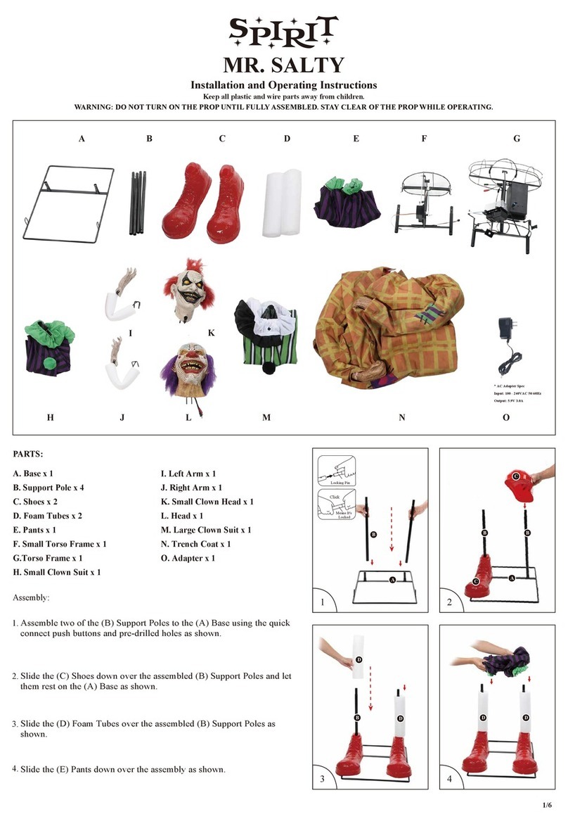 Spirit Halloween Mr. Salty Installation and operating instructions