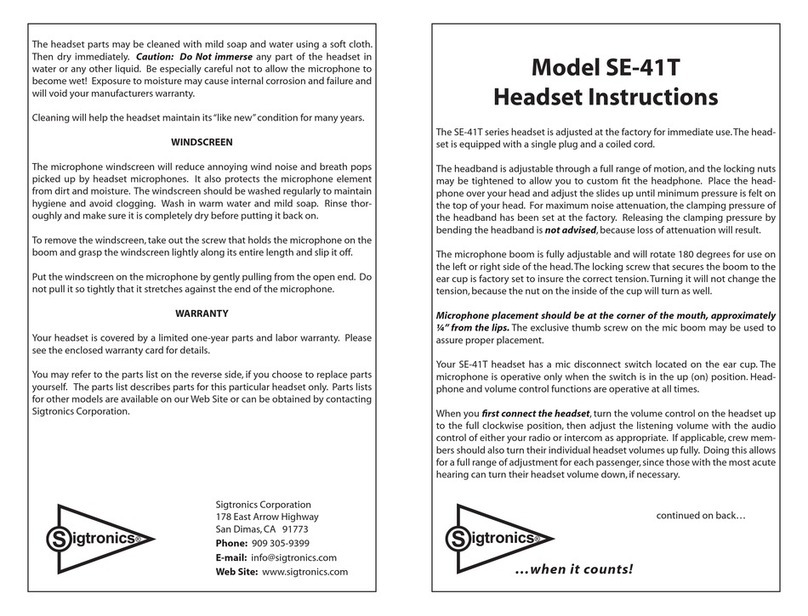 Sigtronics SE-41T Series User manual