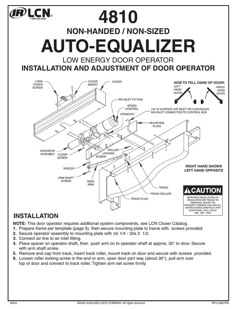 Ingersoll-Rand LCN 4810 Installation and adjustment