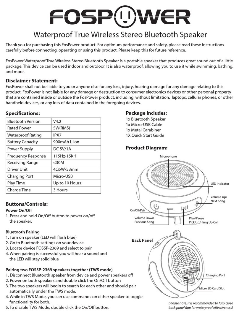 FosPower FOSSP-2369 quick start guide