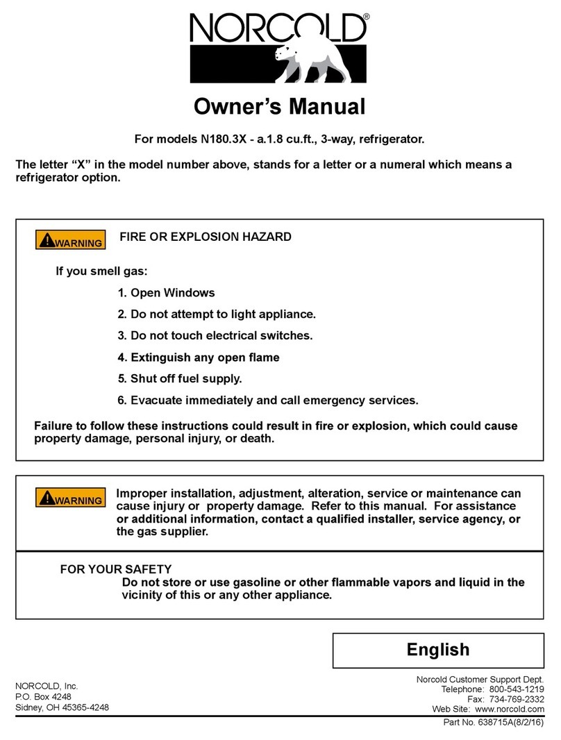 Norcold N180.3 Series owner's manual