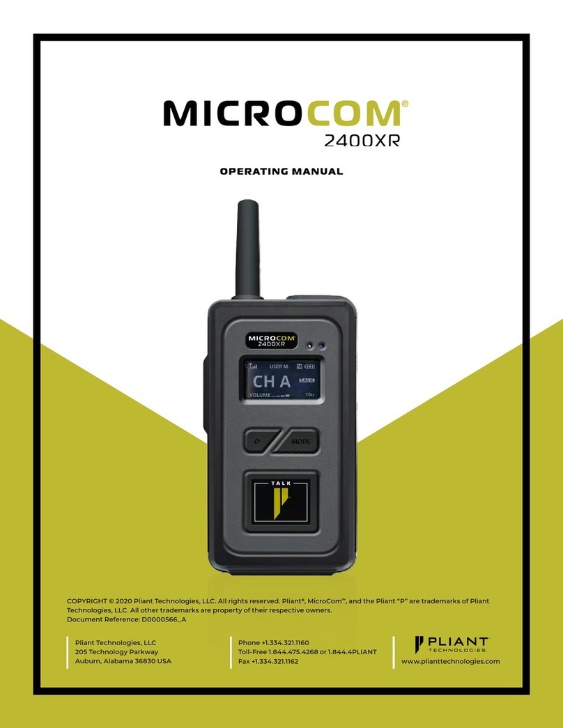 Pliant MICROCOM 2400XR operating manual