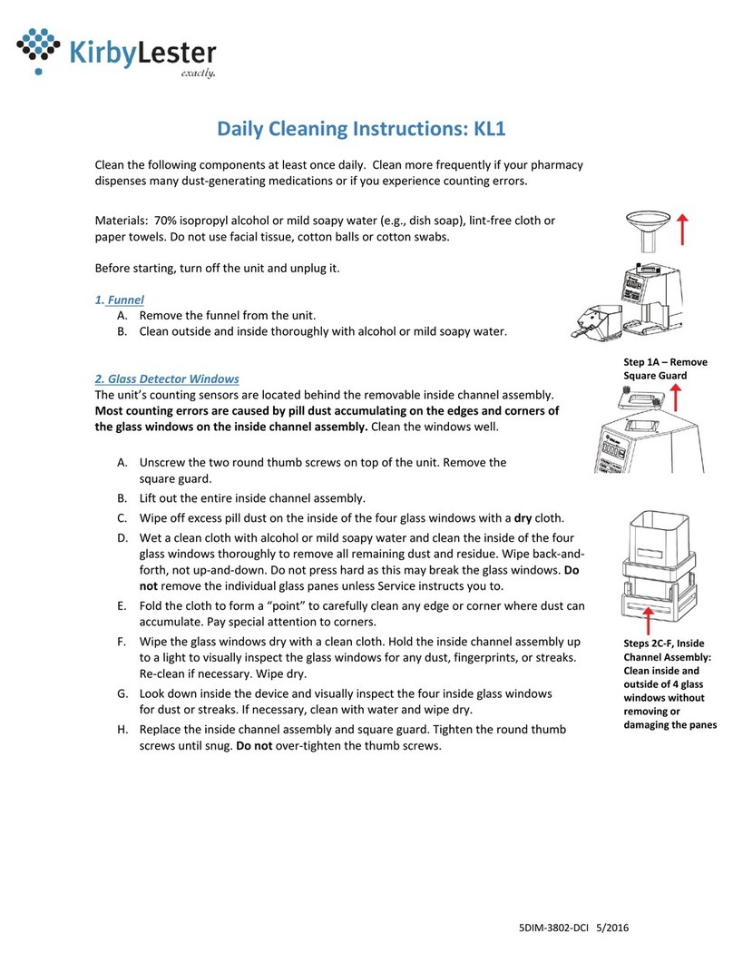 Kirby Lester KL1 Daily cleaning instructions