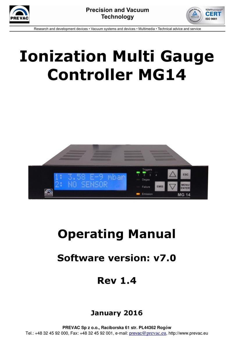 Prevac MG14 operating manual