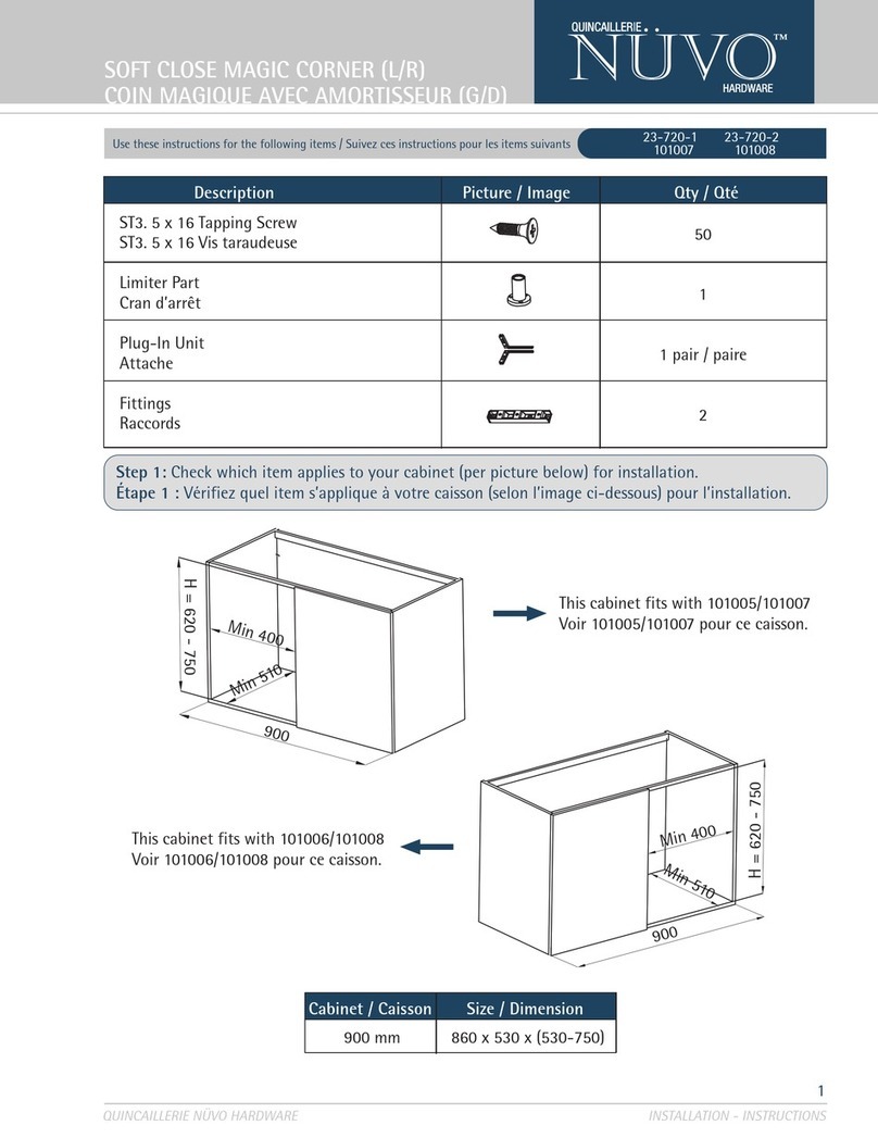 Nuvo SOFT CLOSE MAGIC CORNER L Assembly instructions Nuvo SOFT CLOSE MAGIC CORNER L Assembly instructions