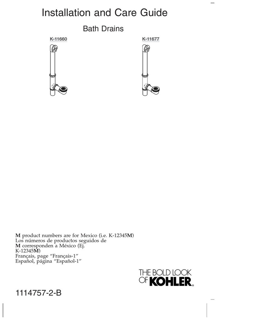 Kohler K-11660 Installation and care guide Kohler K-11660 Installation and care guide