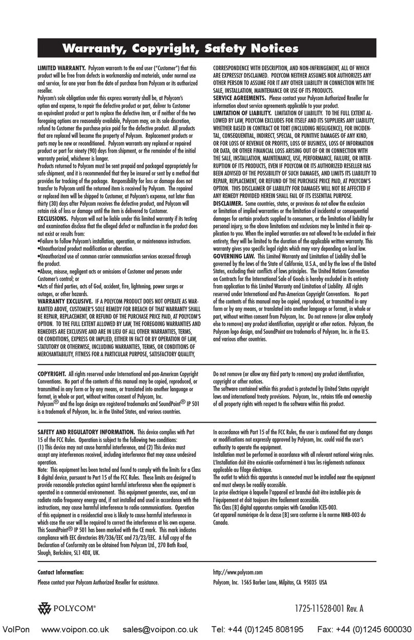 Polycom SoundPoint IP 501 User manual