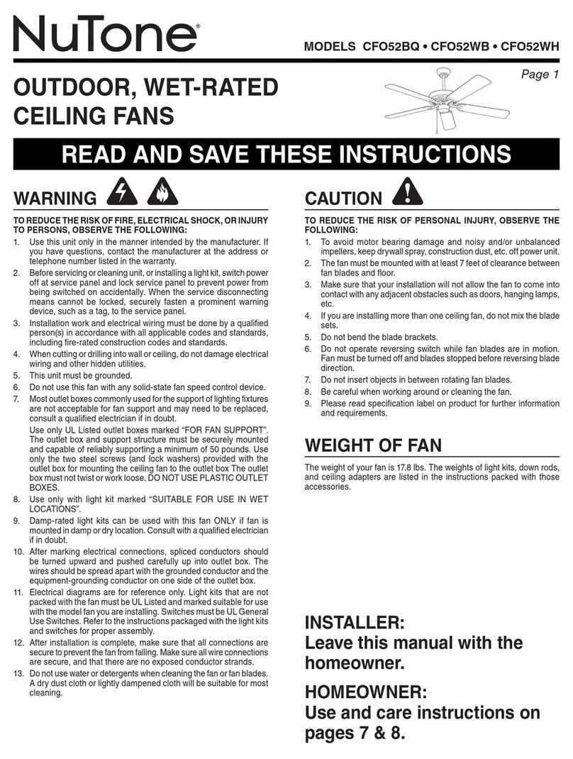 NuTone CFO52BQ User manual
