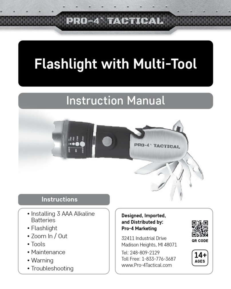 Pro-4 Tactical Flashlight with Multi-Tool User manual