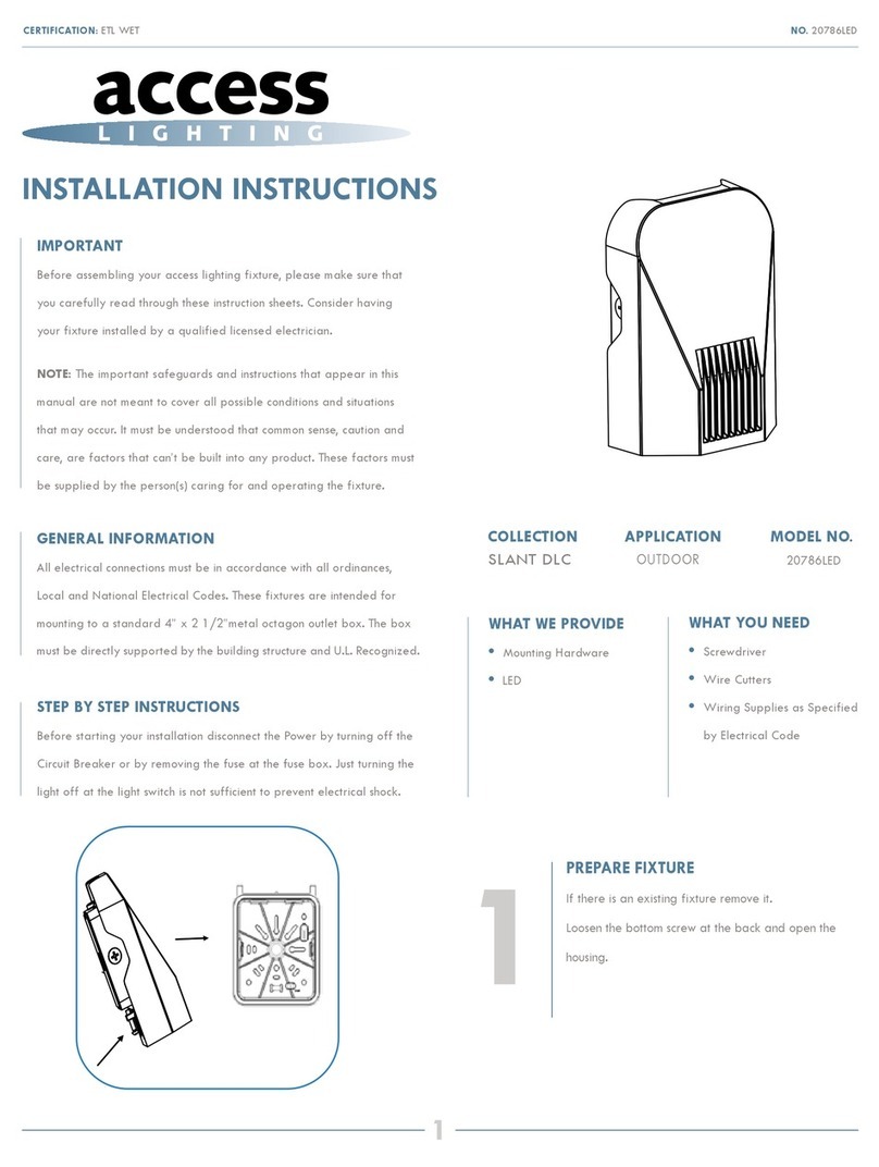 Access Lighting SLANT DLC 20786LED installation instructions