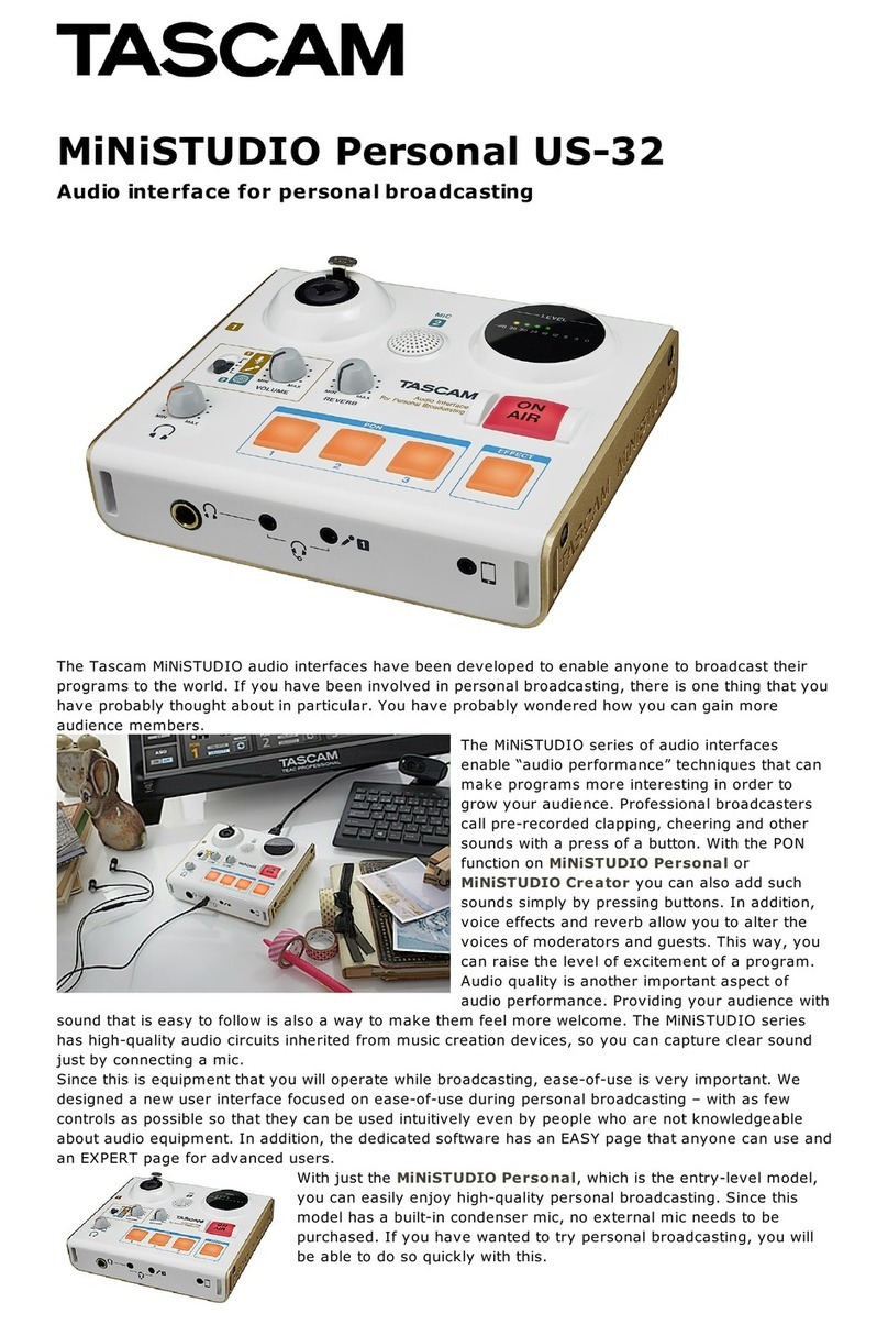 Tascam MiNiSTUDIO PERSONAL US-32 User manual