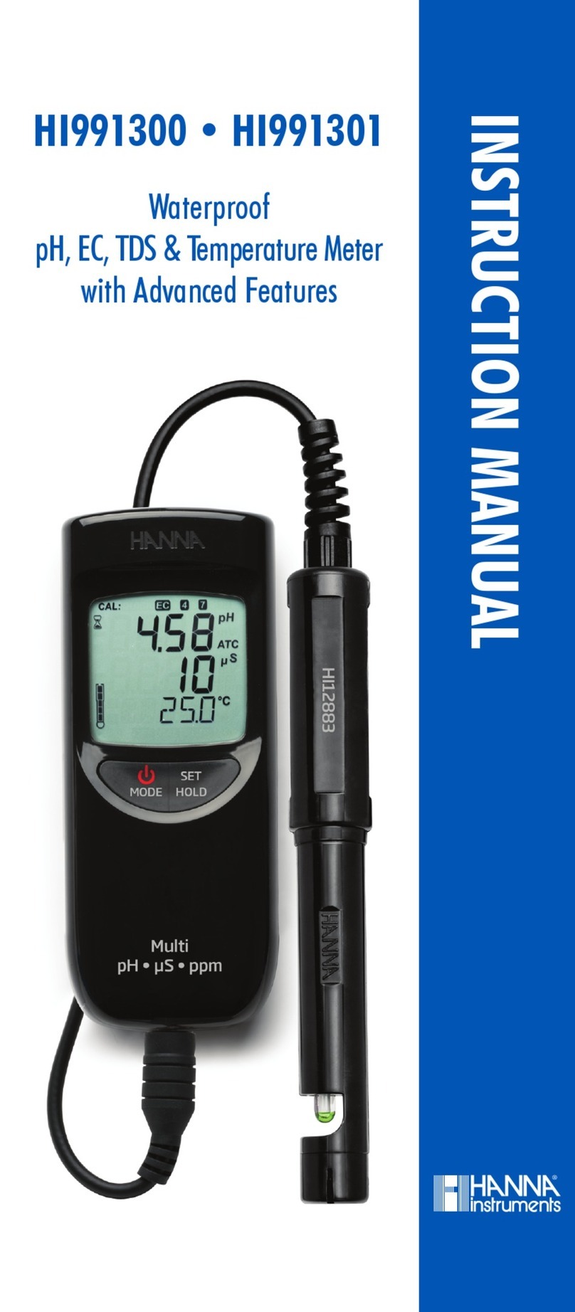 Hanna Instruments HI 991300 instruction manual Hanna Instruments HI 991300 instruction manual