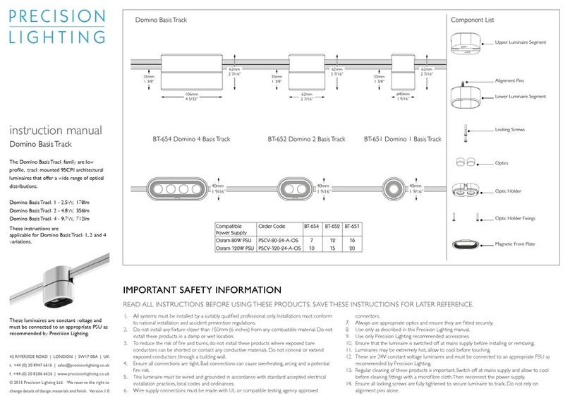 Precision Lighting Domino Basis Track Series instruction manual