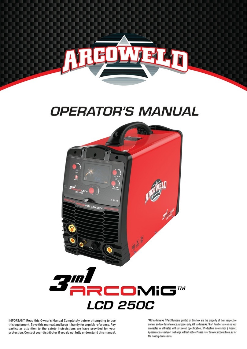 Arcoweld ArcoMiG LCD 250C User manual Arcoweld ArcoMiG LCD 250C User manual