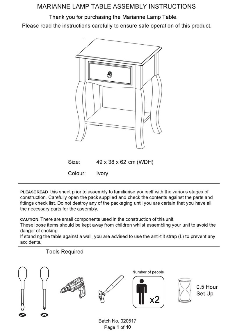 GFW MARIANNE LAMP TABLE Assembly instructions