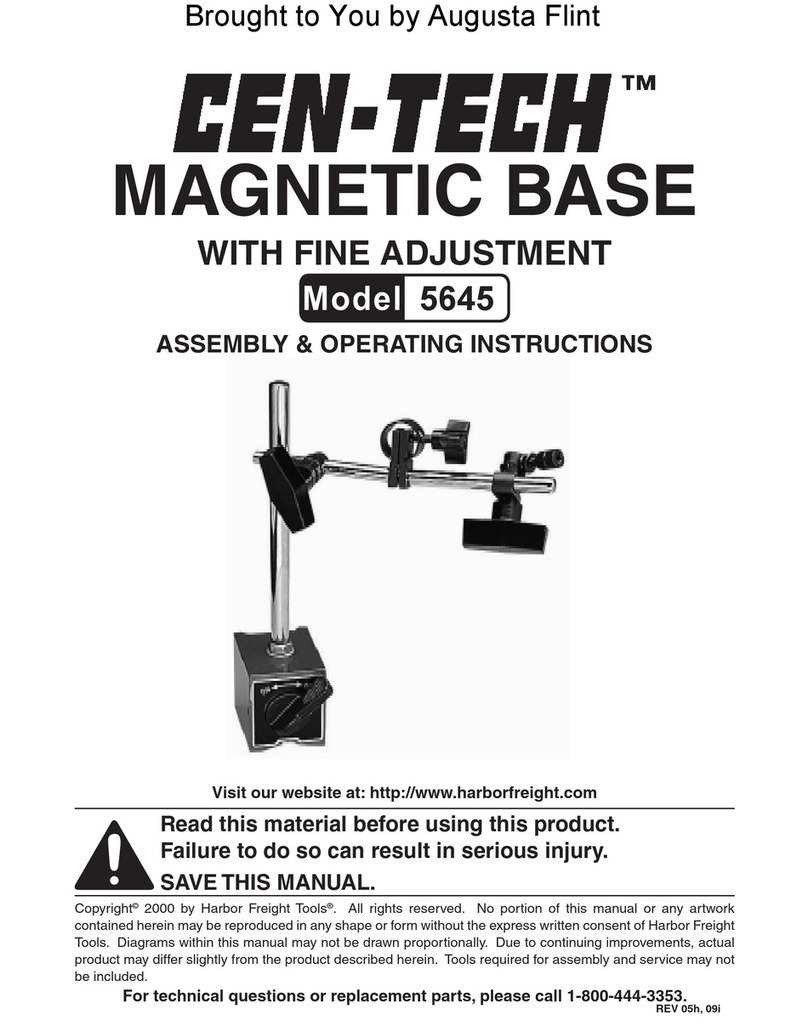 Harbor Freight Tools Cen-Tech 5645 Quick reference guide