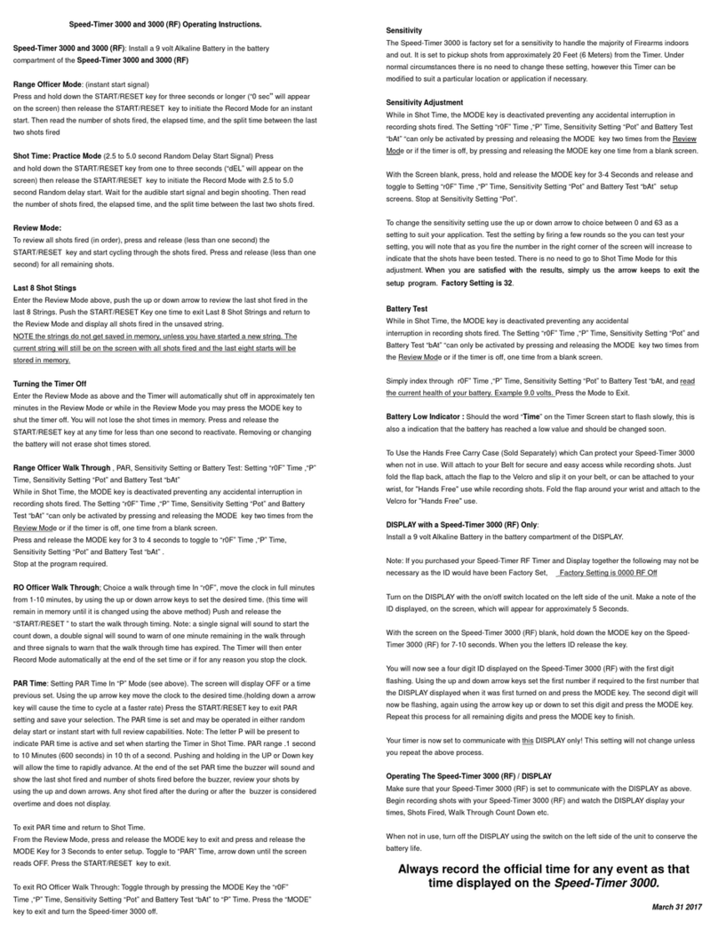 R.U. Ready Speed-Timer 3000 operating instructions R.U. Ready Speed-Timer 3000 operating instructions