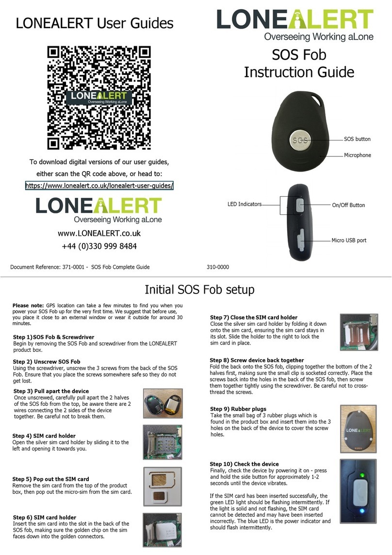LONEALERT SOS Fob User manual