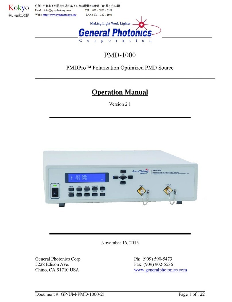 General Photonics PMDPro PMD-1000 Operation manual