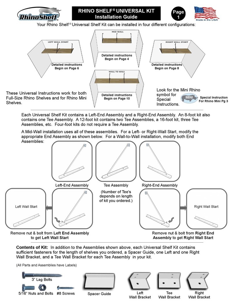 RHINO SHELF UNIVERSAL KIT installation guide