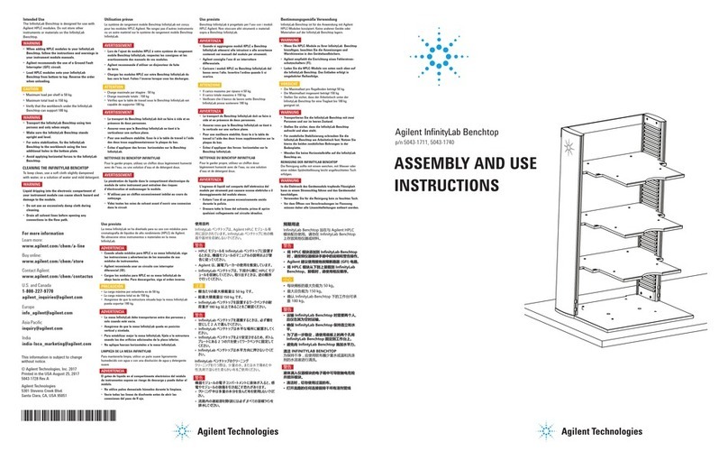 Agilent Technologies InfinityLab 5043-1711 Assembly and use instructions Agilent Technologies InfinityLab 5043-1711 Assembly and use instructions