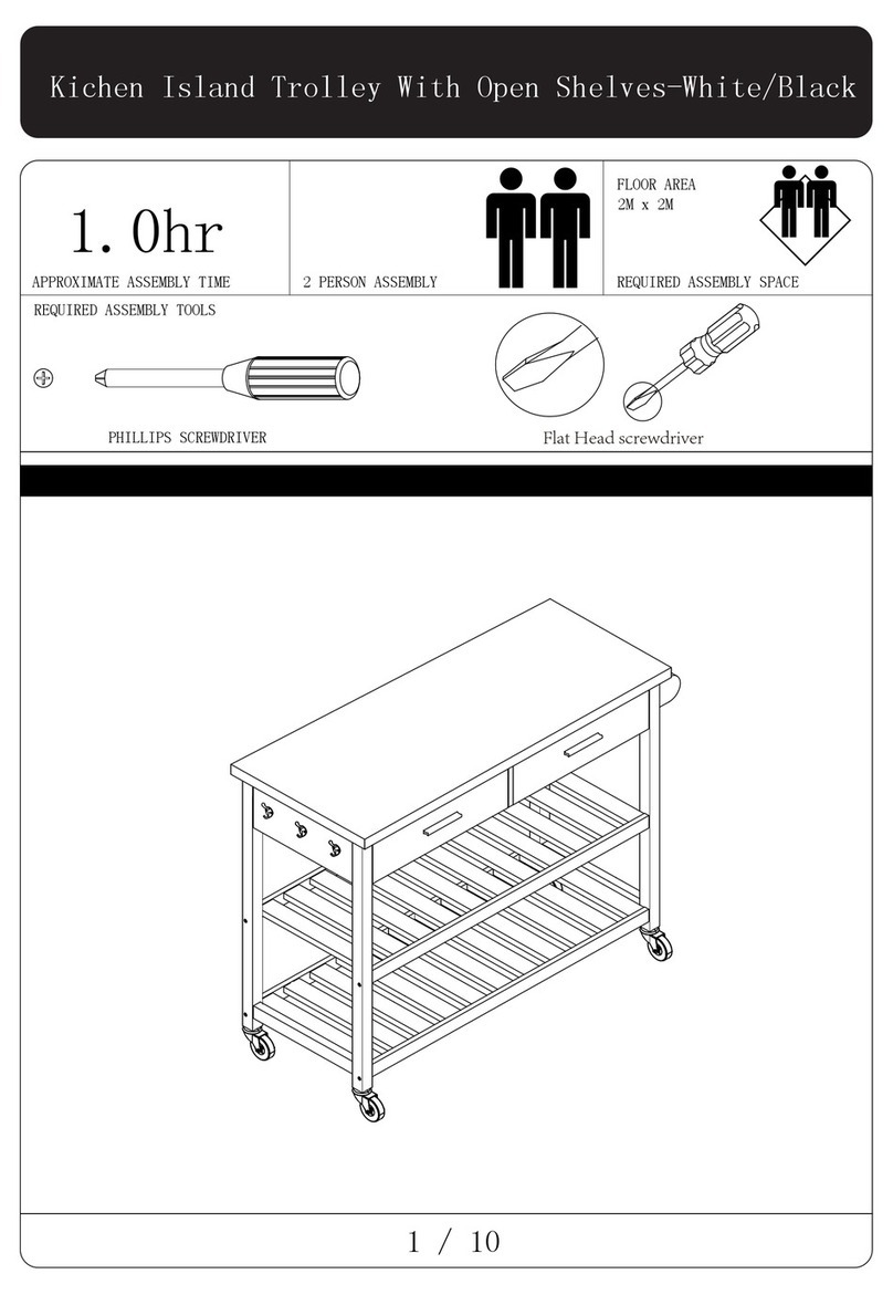 Meubilair Kitchen Island Trolley With Open Shelves manual