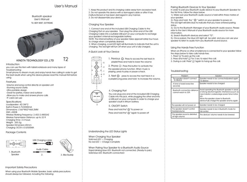 KINGTA TECHNOLOGY EXTREME T2 user manual