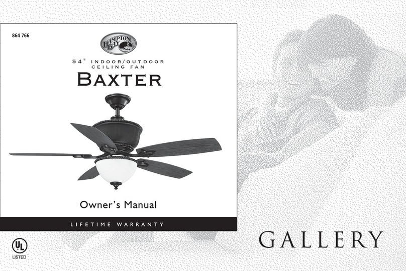 HAMPTON BAY BAXTER owner's manual