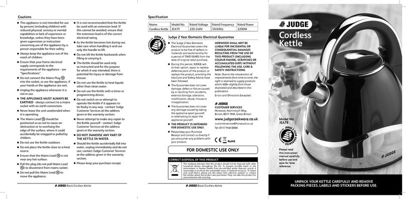 Judge JEA79 instruction manual