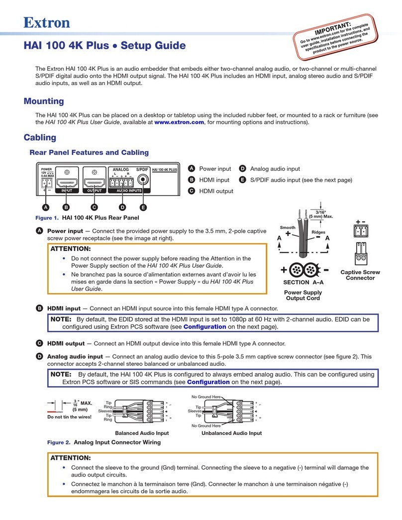 Extron electronics HAI 100 4K Plus User manual