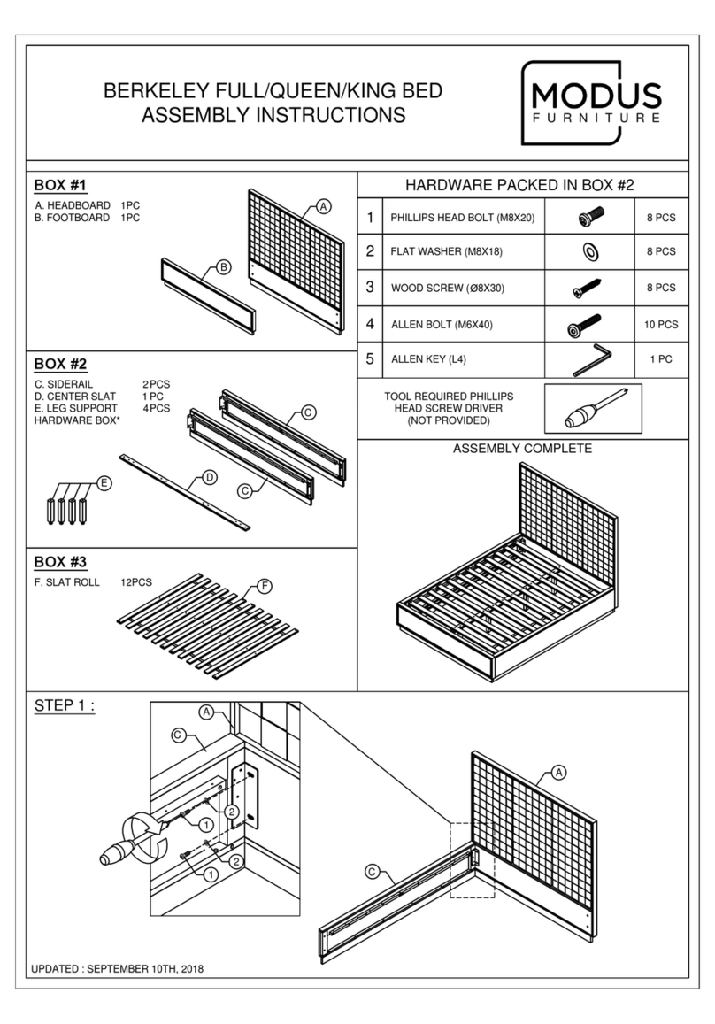 Modus Furniture BERKELEY FULL BED Assembly instructions Modus Furniture BERKELEY FULL BED Assembly instructions
