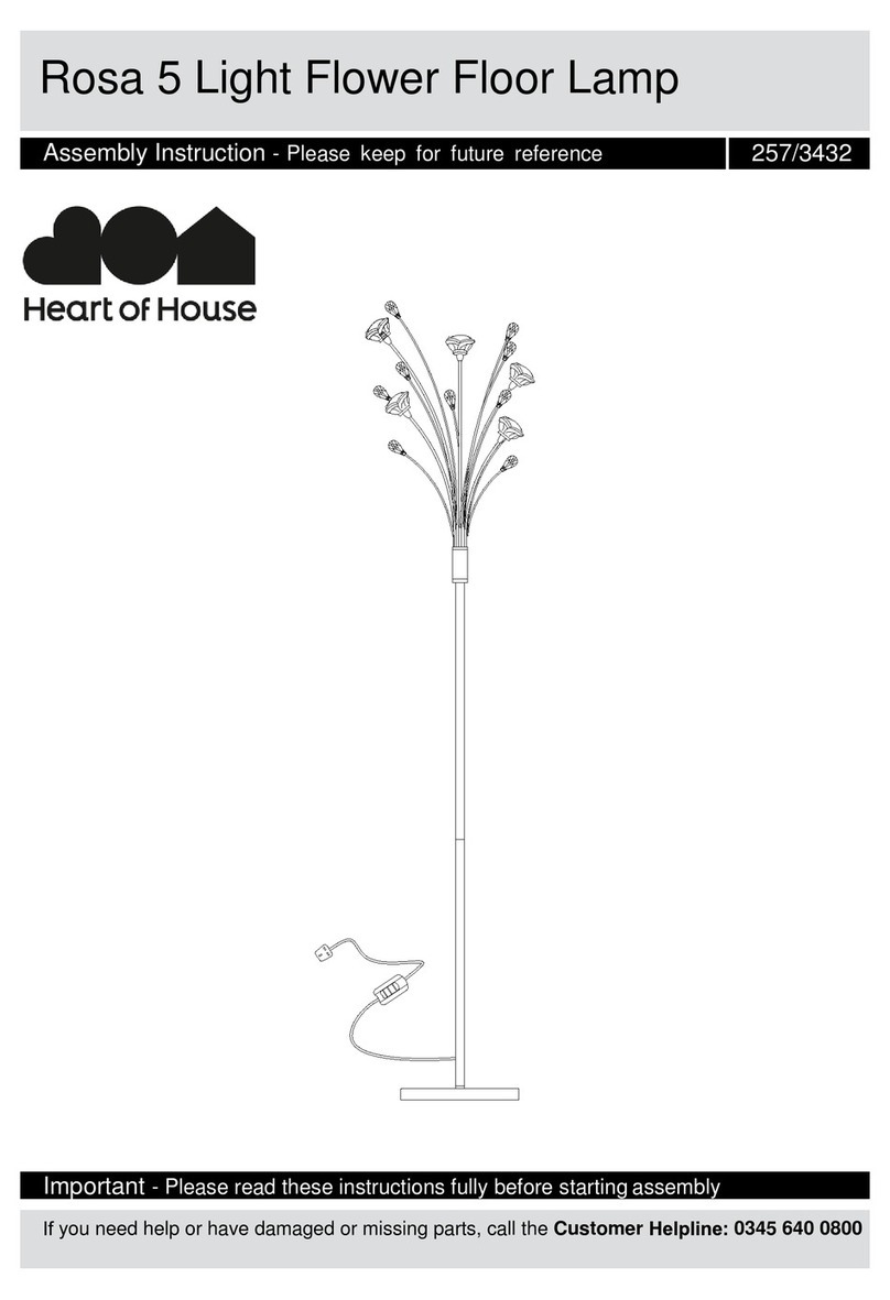 Heart of House Rosa 5 Light Flower Floor Lamp Assembly instruction