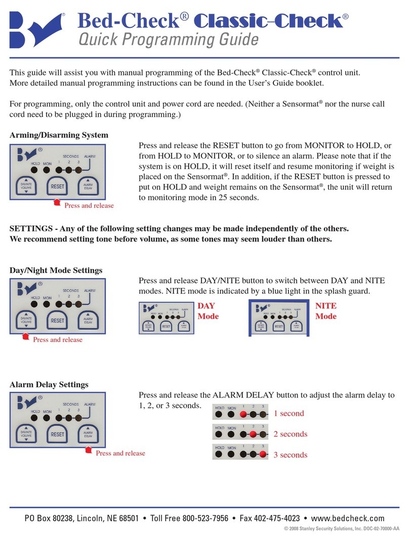 Bed-Check Classic-Check Quick programming guide